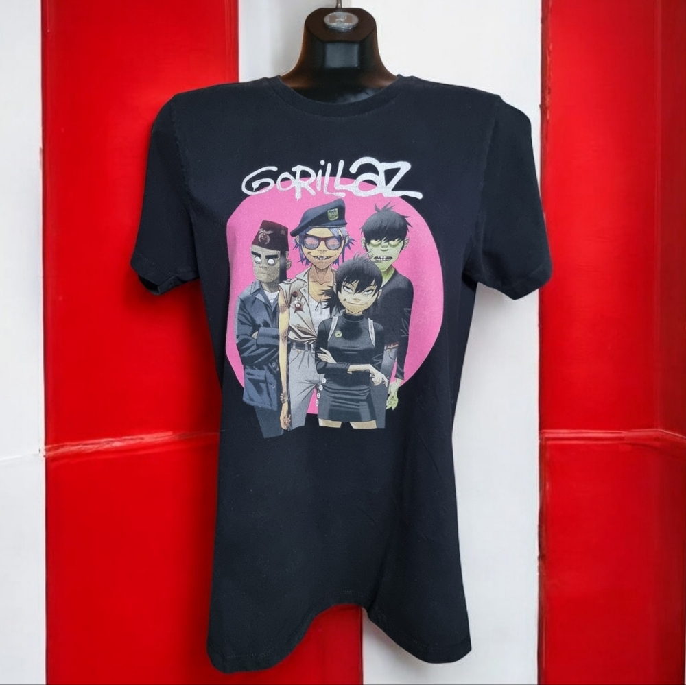 Pacific Gorillaz Band Tee T-Shirt Black Sz Medium 100% Cotton